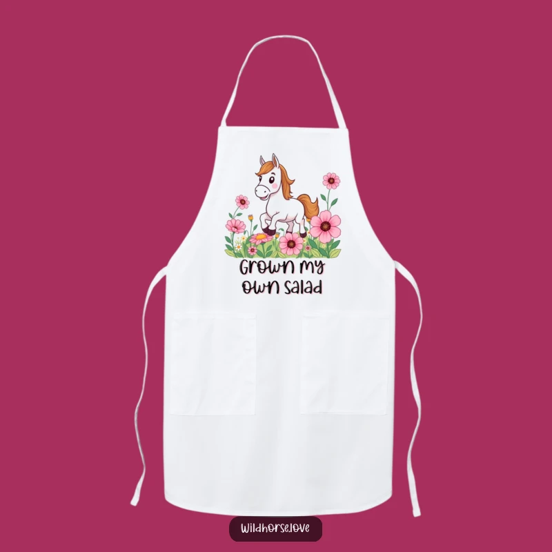Funny Horse Apron: Galloping Chef in Flowers, Hilarious Funny Gift for Kitchen Fun!
