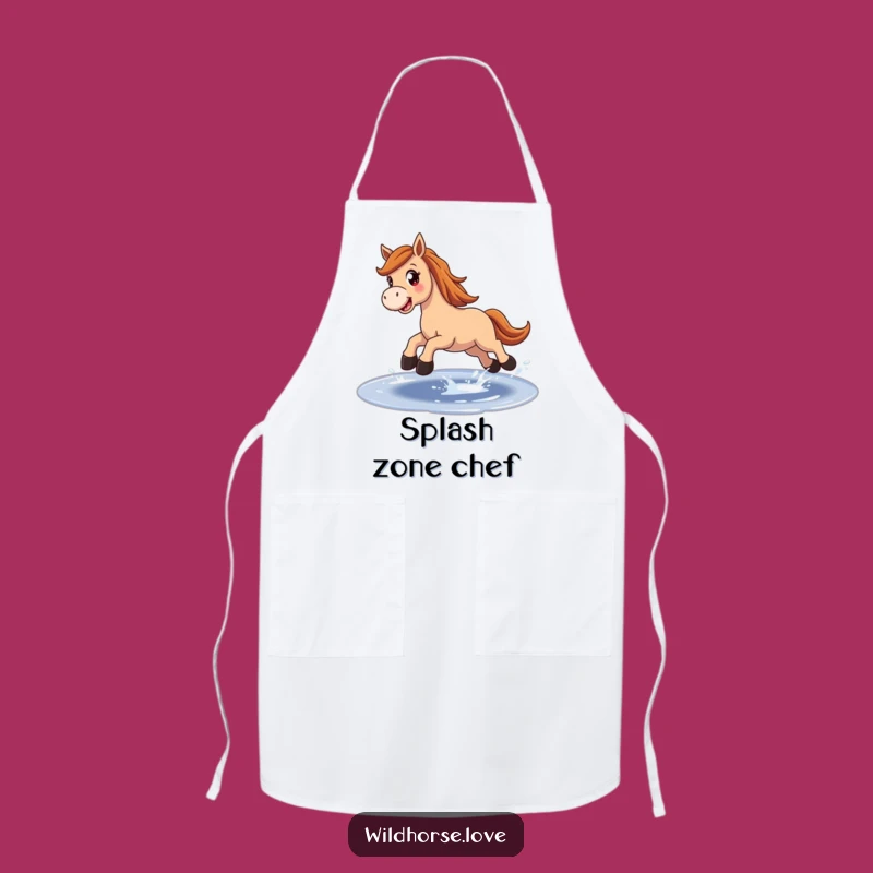 Funny Horse Puddle Apron: Chef Horse Joyful Kitchen Gear, Gift
