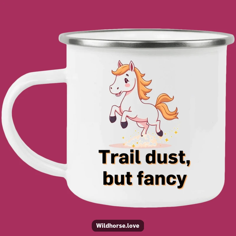 Funny Horse Sparkle Camping Mug: Outdoor Magic Dust, Ideal Funny Gift for Adventurers!