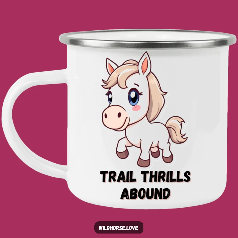 Funny Horse Bucking Camping Mug: Adventure with Energy, Perfect Outdoor Gift
