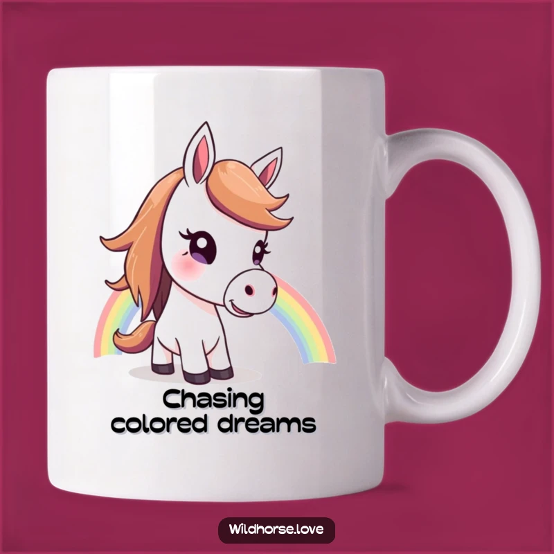 Funny Horse Rainbow Mug: Curious Gaze Art, Perfect Funny Gift for Hopeful Mornings!