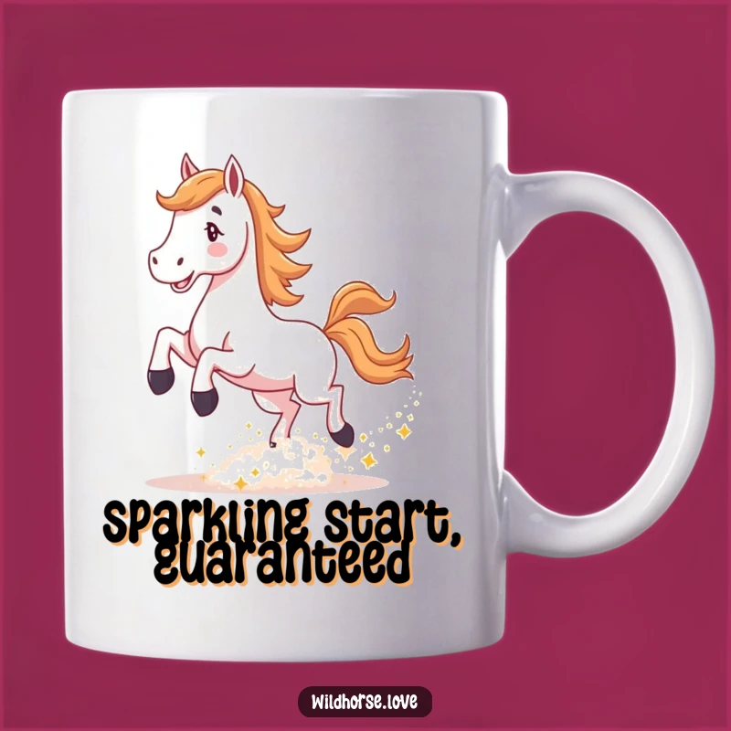 Funny Horse Sparkle Mug: Joyful Kick Up Dust, Perfect Funny Gift for Magical Mornings!
