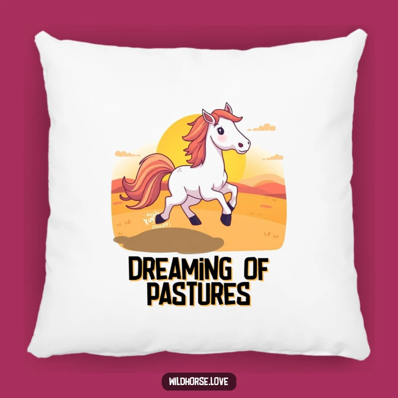 Funny Horse Pillow: Soft Equine Sunset Runner Cushion, Cozy Home Decor Gift
