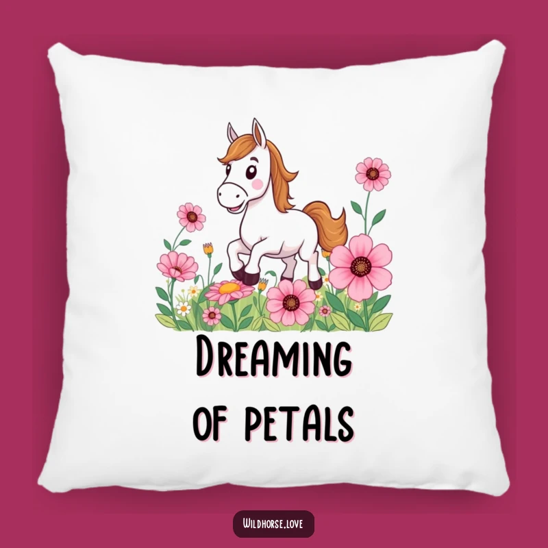 Funny Horse Pillow: Cozy Flower Gallop Comfort, Adorable Funny Gift for Sweet Dreams!