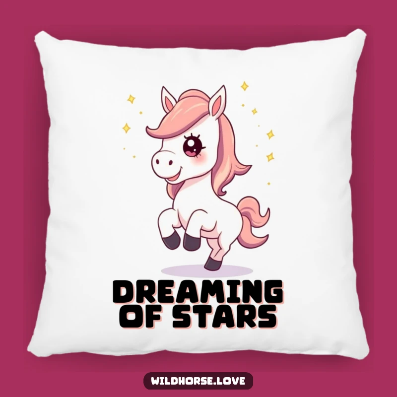 Funny Horse Stardust Pillow: Soft Magical Horse Cushion, Cozy Decor