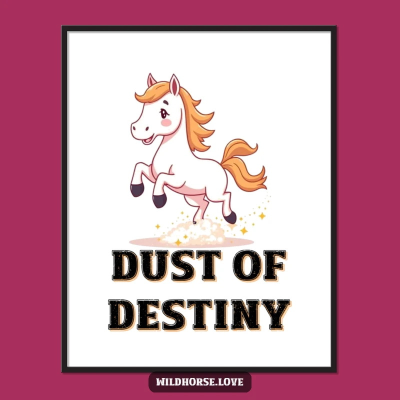 Funny Horse Sparkle Digital Art: Joyful Dust Kick Art, Captivating Funny Gift for Walls!