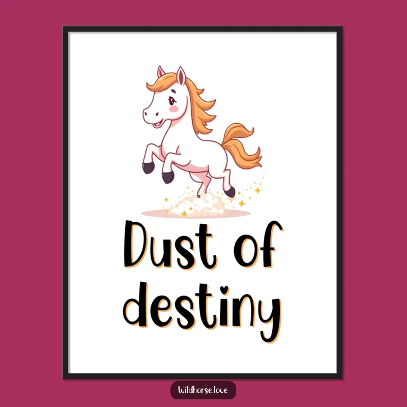 Funny Horse Sparkle Poster: Joyful Dust Cloud Art, Charming Funny Gift for Walls!