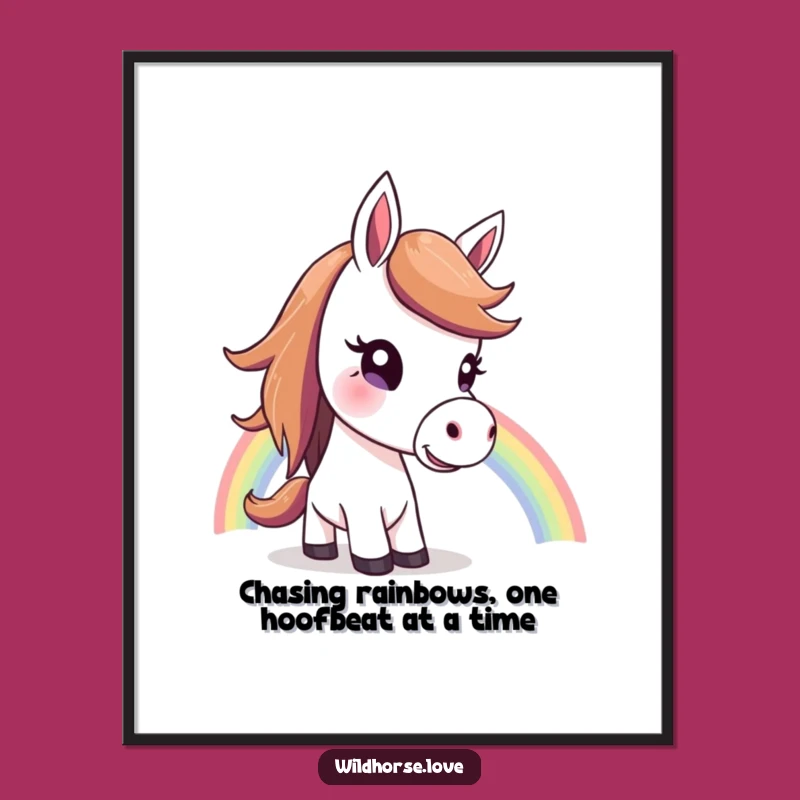 Funny Free Printable Wall Art: Curious Horse Rainbow Wonder Downloadable Decor