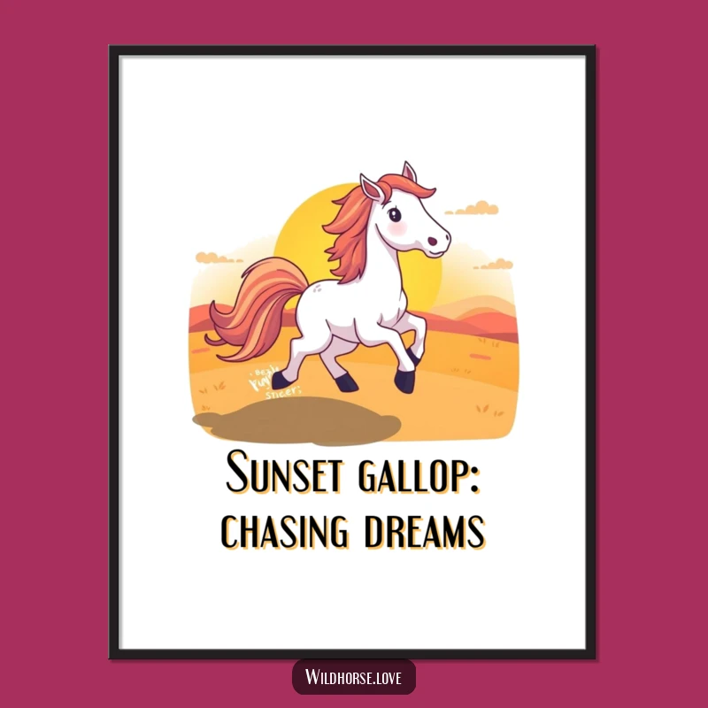 Free Printable Wall Art: Hilarious Horse Sunset Adventure, Downloadable Decor for Home