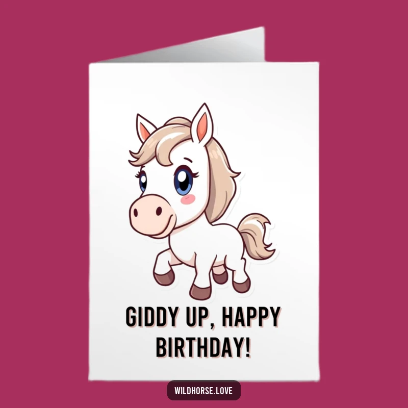 Free Printable Birthday Card: Happy Horse, Wild Celebration DIY Gift
