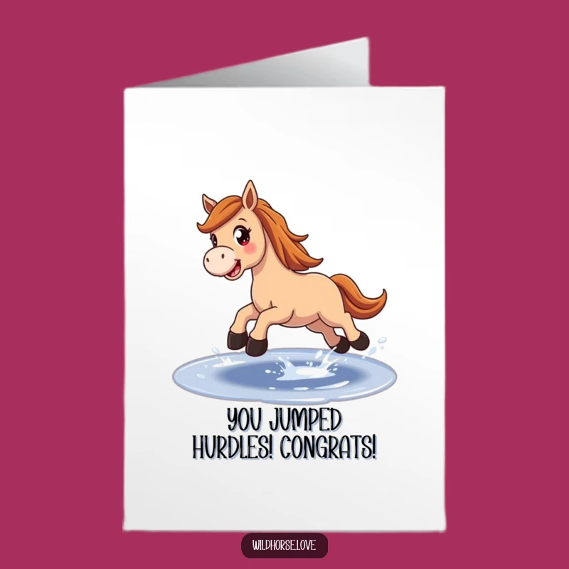 Free Printable Congrats Card: Horse Leap of Faith, Funny Downloadable Greeting
