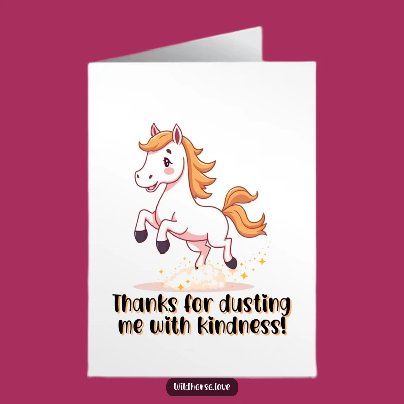 Free Printable Thank You Card: Sparkly Horse Appreciation Greeting