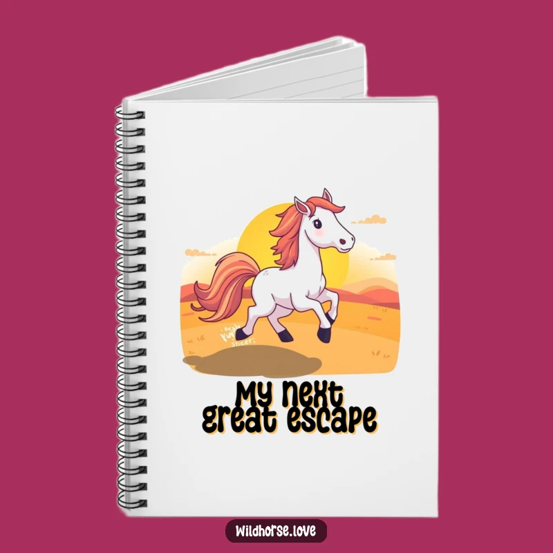 Funny Horse Notebook: Equine Sunset Runner Journal, Creative Writing Gift